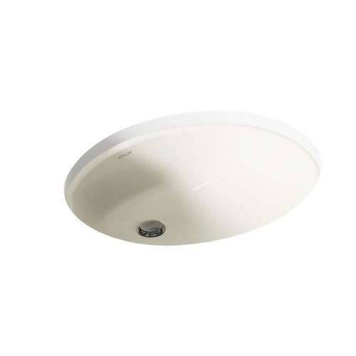 Main product image of 19-1/4" Oval Undermount Bathroom Sink w/ Glazed Underside, No Overflow (Biscuit), K-2210-G-96