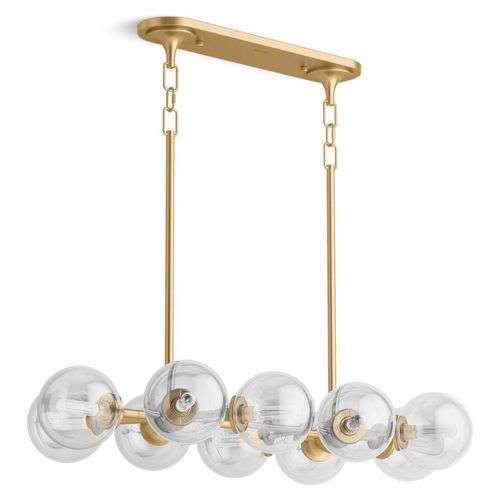 Main product image of Bellera 10-Light Linear Chandelier (Brushed Moderne Brass), 31766-CH10-2GL