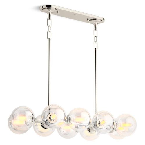 Main product image of Bellera 10-Light Linear Chandelier (Polished Nickel), 31766-CH10-SNL