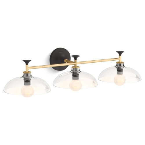 Main product image of Tone 3-Light Sconce (Black with Brass Trim), 31770-SC03-BML
