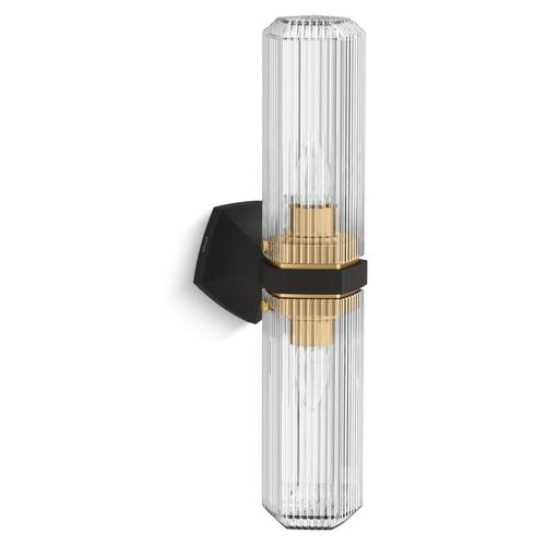 Main product image of Occasion 2-Light Vertical Sconce (Black with Brass Trim), 31777-SC02-BML