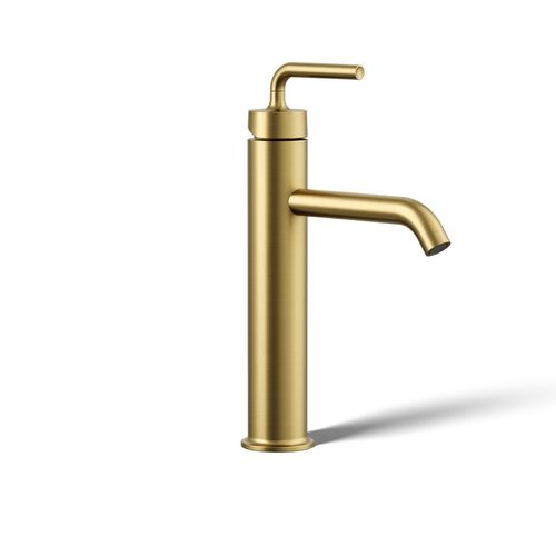 Main product image of Tall Single-Handle Bathroom Sink Faucet w/ Lever Handle, 1.2 GPM (Vibrant Brushed Moderne Brass), K-14404-4A-2MB