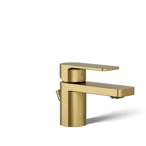Main product image of Low Single-Handle Bathroom Sink Faucet, 1.2 GPM (Vibrant Brushed Moderne Brass), K-24804-4-2MB