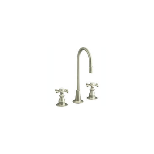 Main product image of Antique entertainment sink faucet with six-prong handles - Vibrant Brushed Nickel