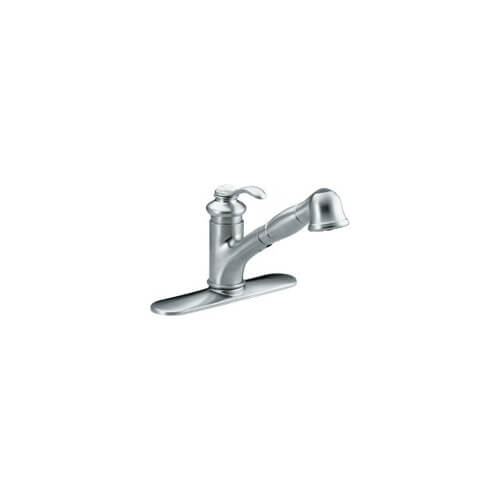 K12177G Kohler K12177G Fairfax SingleControl Pullout Kitchen Sink Faucet Brushed Chrome