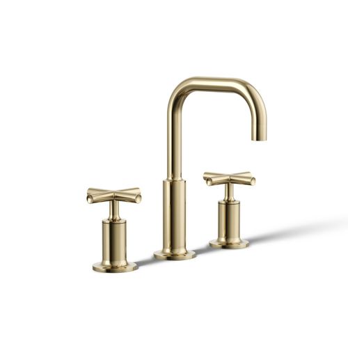 Main product image of Purist Widespread Bathroom Faucet w/ Cross Handles, 1.2 Gpm (French Gold), K-14406-3-AF