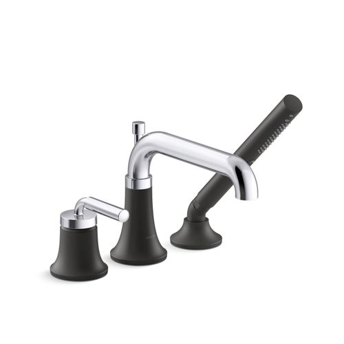 Main product image of Tone Deck-Mount Bathtub Faucet w/ Handshower (Polished Chrome w/ Matte Black), K-26441-4-CBL