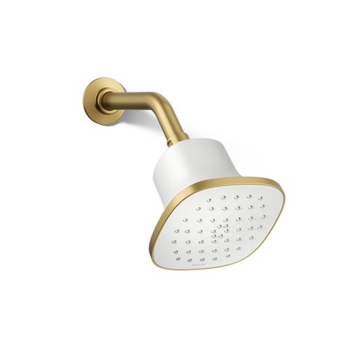Main product image of Cinq Square 1-Function Filtered Showerhead, 1.75 Gpm (Brushed Moderne Brass), K-37722-G-2MB