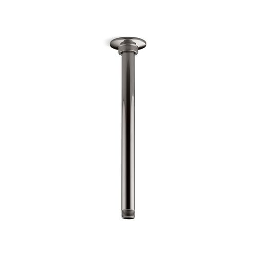 Main product image of 12" Ceiling-Mount 1-Function Rainhead Arm, Flange (Titanium), K-7392-TT