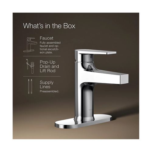 Main product image of Single-Handle Bathroom Sink Faucet, 1.2 GPM (Polished Chrome), K-74021-4-CP