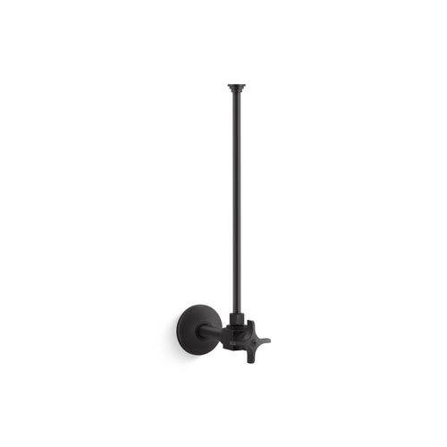 Main product image of 3/8" Npt Angle Supply w/ Stop, Annealed Vertical Tube (Matte Black), K-7637-BL