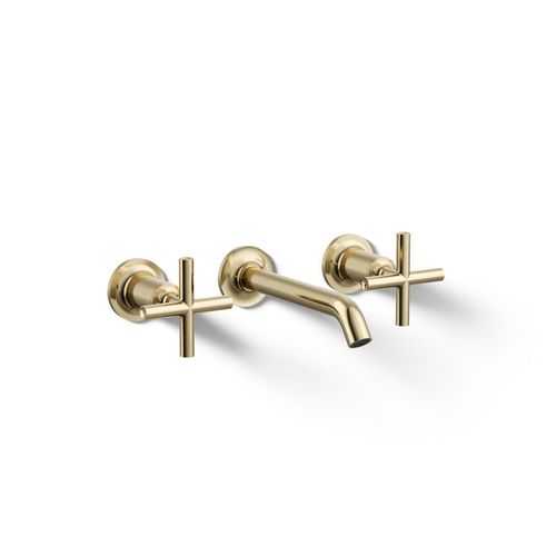Main product image of Purist Wall-Mount Bathroom Faucet Trim w/ Cross Handles, 1.2 Gpm (French Gold), K-T14413-3-AF