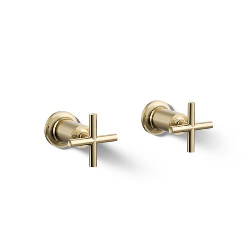 Main product image of Purist Deck Or Wall-Mount Bath Faucet Handle Trim w/ Cross Design (French Gold), K-T14429-3-AF
