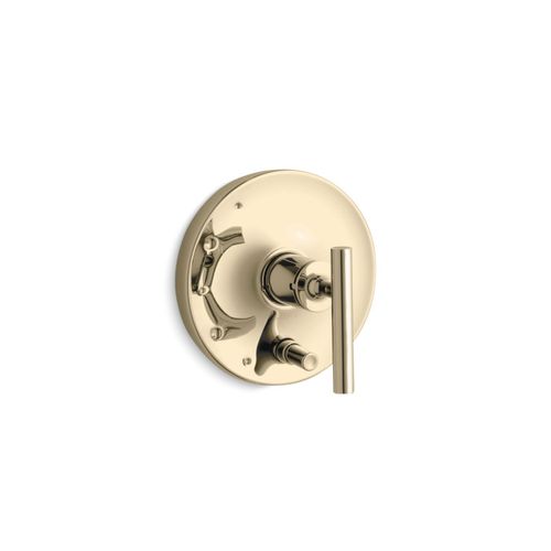 Main product image of Purist Rite-Temp Valve Trim w/ Push-Button Diverter, Lever Handle (French Gold), K-T14501-4-AF