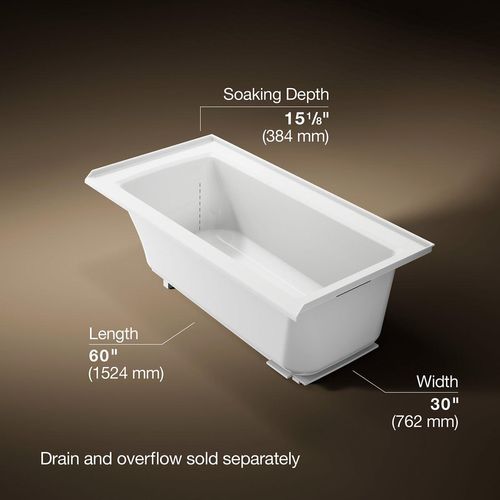 Main product image of Archer 60" x 30" Alcove Bathtub with Integral Flange and Right Drain (White)