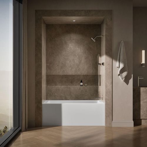 Main product image of Underscore 60" x 30" Alcove Bathtub w/ Integral Apron, Integral Flange, and Right Drain (White)