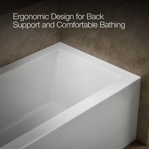 Main product image of Underscore 60" x 32" Alcove Bathtub with Integral Apron, Integral Flange, and Left Drain (White)