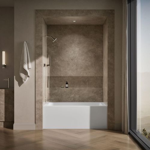 Main product image of Underscore 60" x 32" Alcove Bathtub with Integral Apron, Integral Flange, and Left Drain (White)