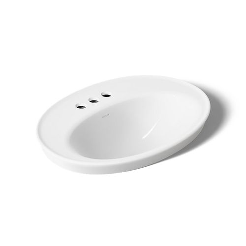 Main product image of 22-1/4" Oval Drop-In Bathroom Sink (White), K-2075-4-0