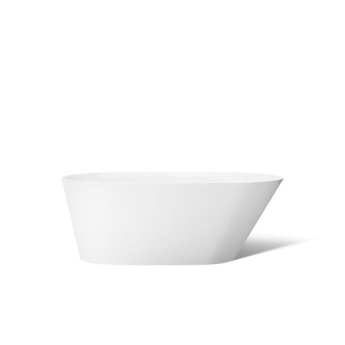 Main product image of Brazn 66" x 35" Oval Freestanding Bathtub with Center Toe-Tap Drain (White)