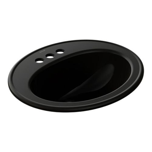 Main product image of Pennington 20-1/4" Oval Drop-In Bathroom Sink (Black), K-2196-4-7