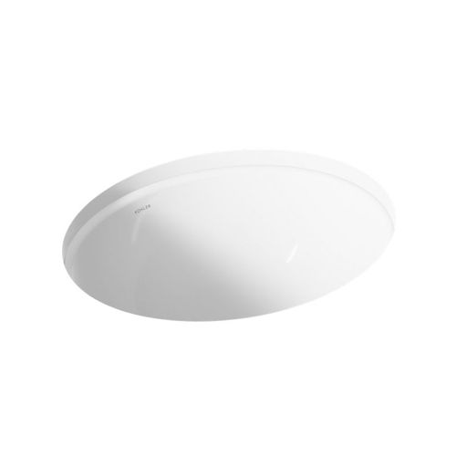 Main product image of 19-1/4" Oval Undermount Bathroom Sink, No Overflow (White), K-2205-0