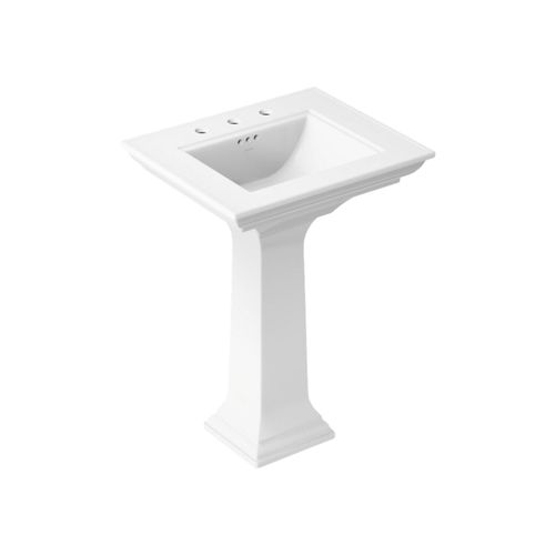 Main product image of Memoirs Stately 25" Rectangular Pedestal Bathroom Sink (White), K-2344-8-0