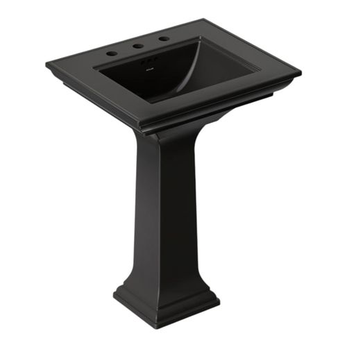 Main product image of Memoirs Stately 25" Rectangular Pedestal Bathroom Sink (Black), K-2344-8-7