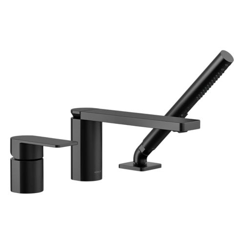 Main product image of Parallel Deck-Mount Bath Faucet w/ Handshower (Matte Black), K-23488-4-BL