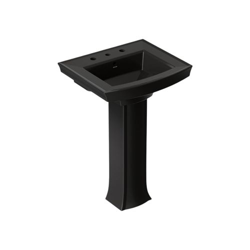 Main product image of Archer 24" Rectangular Pedestal Bathroom Sink (Black), K-2359-8-7