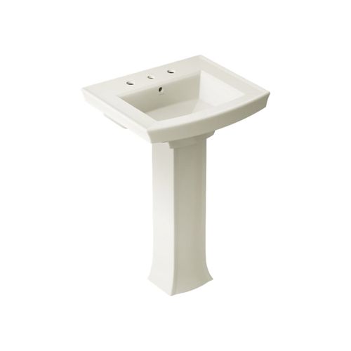 Main product image of Archer 24" Rectangular Pedestal Bathroom Sink (Biscuit), K-2359-8-96