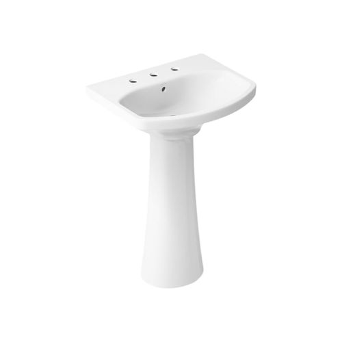 Main product image of Cimarron 22-3/4" Rectangular Pedestal Bathroom Sink (White), K-2362-8-0