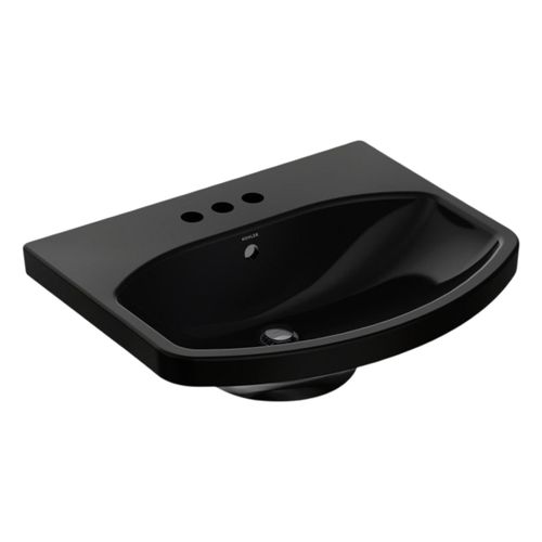 Main product image of Cimarron 22-3/4" Rectangular Pedestal Bathroom Sink (Black), K-2363-4-7