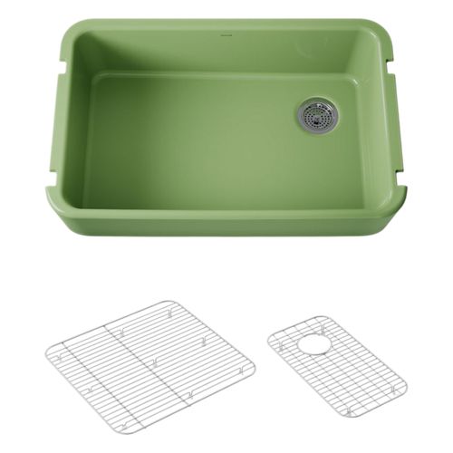 Main product image of Ironridge 34" Undermount Single-Bowl Farmhouse Kitchen Sink (Fresh Green), K-24268-34