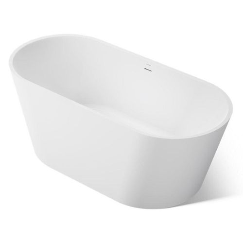 Main product image of Evok 66" x 30" Oval Freestanding Bathtub with Center Toe-Tap Drain (White)