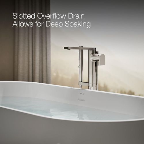 Main product image of Evok 66" x 30" Oval Freestanding Bathtub with Center Toe-Tap Drain (White)