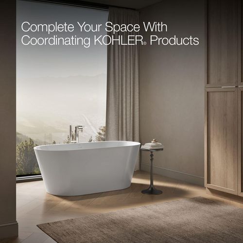 Main product image of Evok 66" x 30" Oval Freestanding Bathtub with Center Toe-Tap Drain (White)