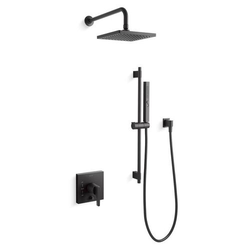 Main product image of Honesty Showering Kit with Rainhead, Handshower, and Trim, 2.5 GPM (Matte Black), K-26273-Y-BL