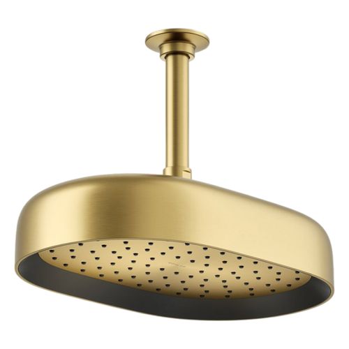 Main product image of Statement Oblong 12" Single-Function Rainhead, 1.75 Gpm (Vibrant Brushed Moderne Brass), K-26293-G-2MB