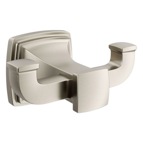 Main product image of Riff Double Robe Hook (Vibrant Brushed Nickel), K-27411-BN