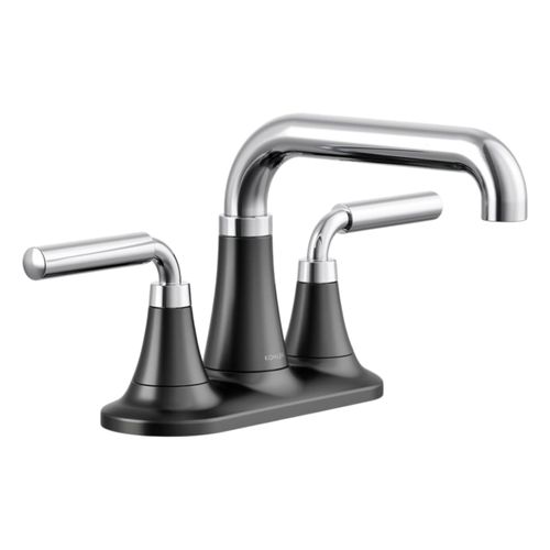 Main product image of Tone Centerset Bathroom Faucet, 1.2 Gpm (Polished Chrome w/ Matte Black), K-27414-4-CBL