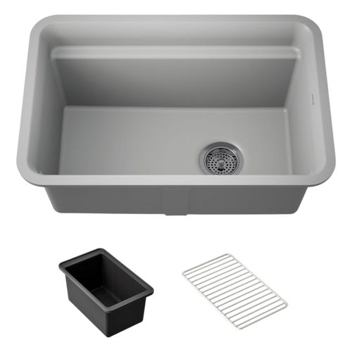 Main product image of Cairn 27-1/2" Undermount Single-Bowl Utility Sink (Matte Grey), K-27787-CM4
