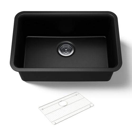Main product image of 27-1/2" Undermount Single-Bowl Kitchen Sink (Matte Black), K-28000-CM1