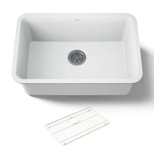 Main product image of 27-1/2" Undermount Single-Bowl Kitchen Sink (Matte White), K-28000-CM6