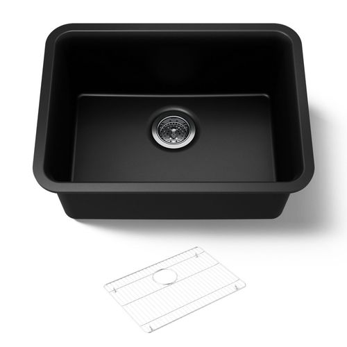 Main product image of 24-1/2" Undermount Single-Bowl Kitchen Sink (Matte Black), K-28001-CM1