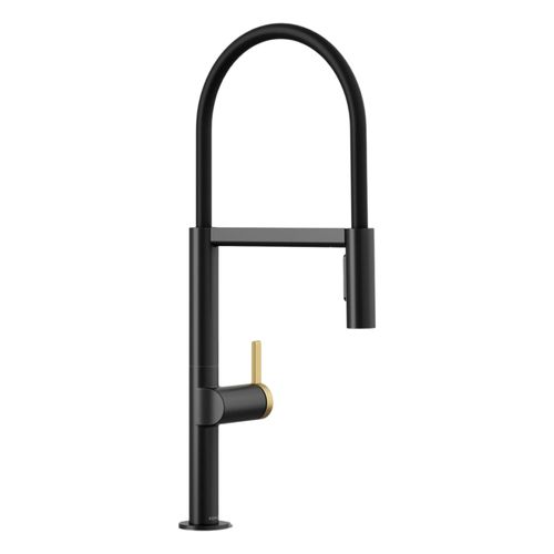 Main product image of Components Semi-Professional Kitchen Sink Faucet w/ Two-Function Sprayhead (Matte Black w/ Brushed Moderne Brass), K-28267-BMB