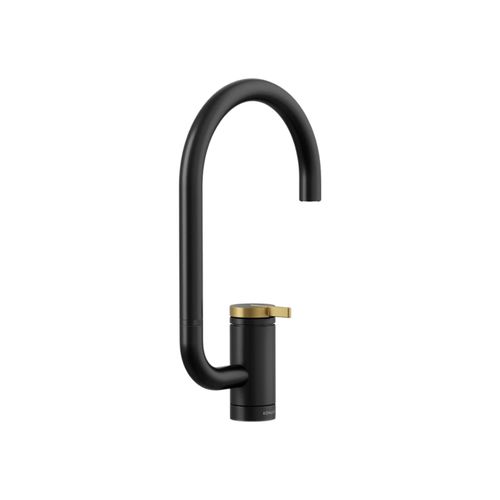 Main product image of Components Single-Handle Bar Sink Faucet w/ Two-Function Extended-Reach Spout (Matte Black w/ Brushed Moderne Brass), K-28277-BMB