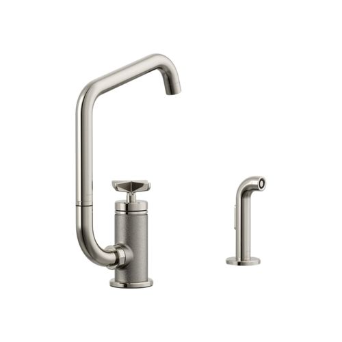 Main product image of Billet Single-Handle Bar Sink Faucet w/ Two-Function Extended-Reach Spout And Side Sprayer (Vibrant Polished Nickel), K-28667-3-SN