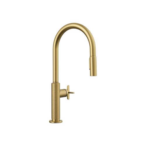 Main product image of Billet Touchless Pull-Down Kitchen Sink Faucet w/ Two-Function Sprayhead (Vibrant Brushed Moderne Brass), K-28670-3RT2-2MB