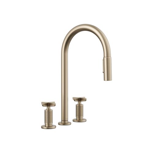 Main product image of Billet Pull-Down Kitchen Sink Faucet w/ Two-Function Sprayhead (Vibrant Brushed Bronze), K-28671-3-BV